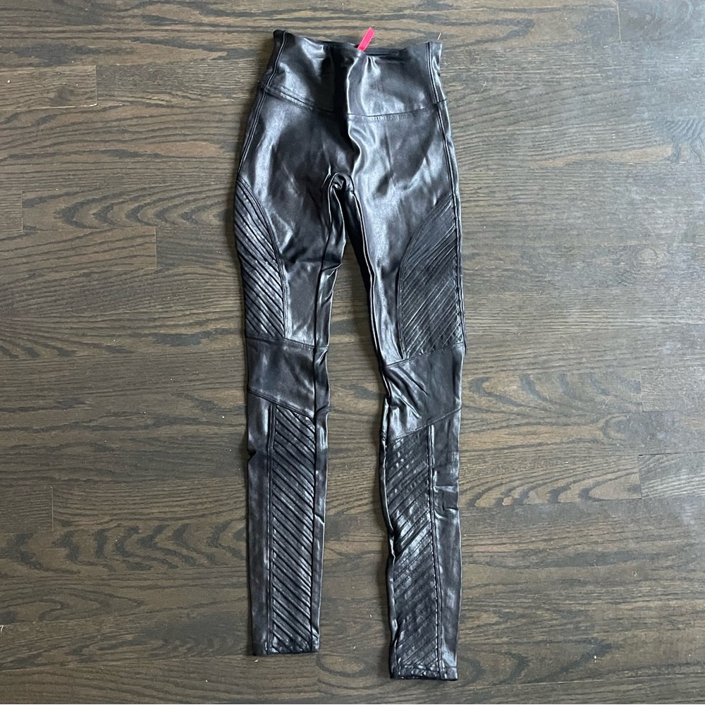 Spanx Faux Leather Moto Leggings - XS